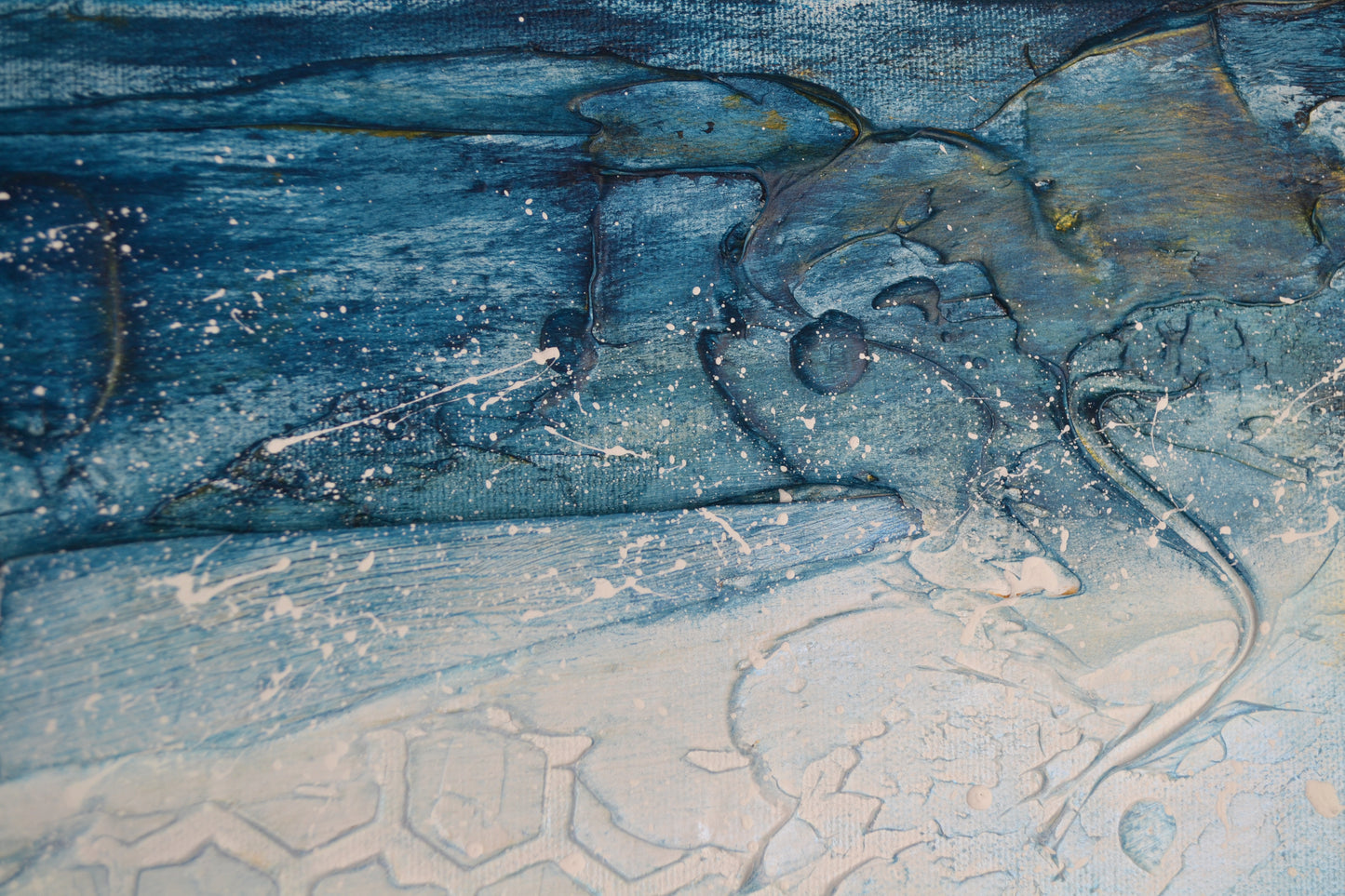 Toile abstraite ''Banc de poissons''