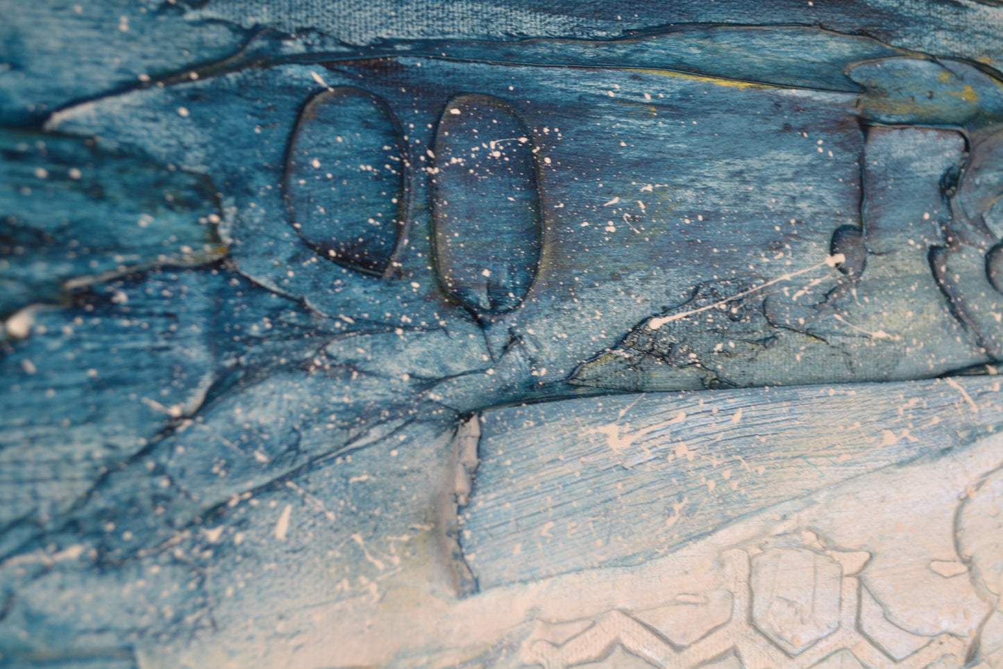 Toile abstraite ''Banc de poissons''