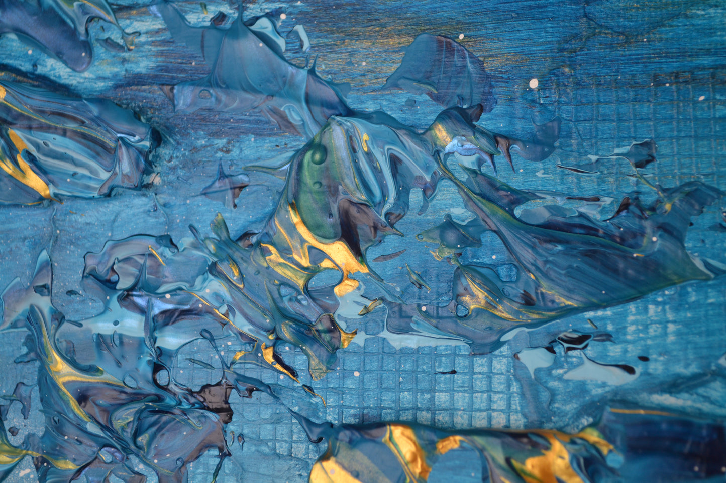 Toile abstraite ''Banc de poissons''