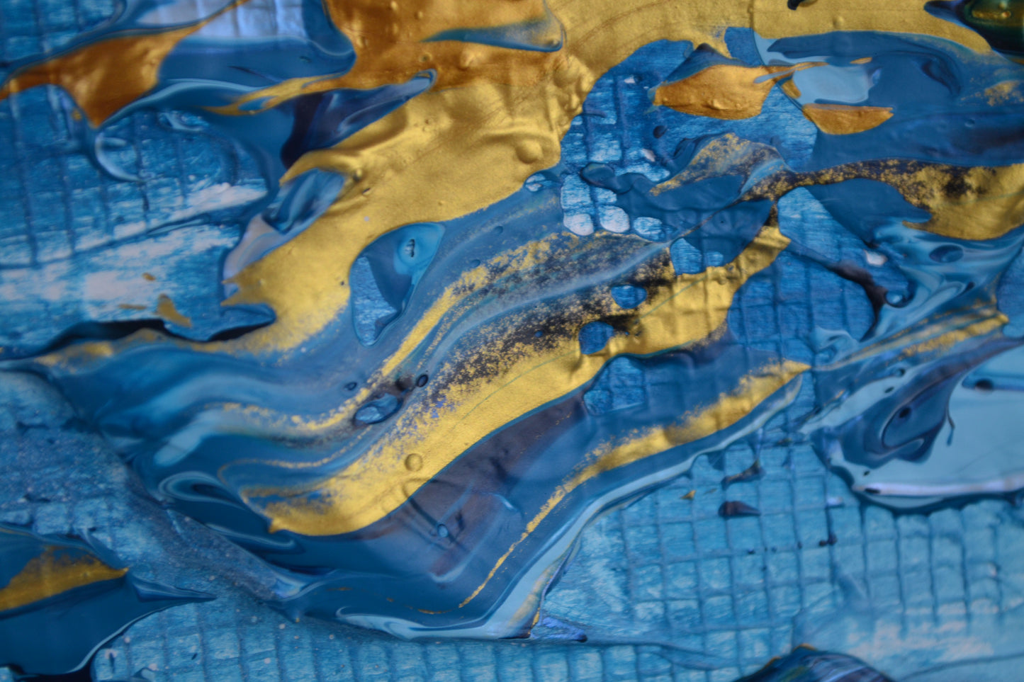 Toile abstraite ''Banc de poissons''