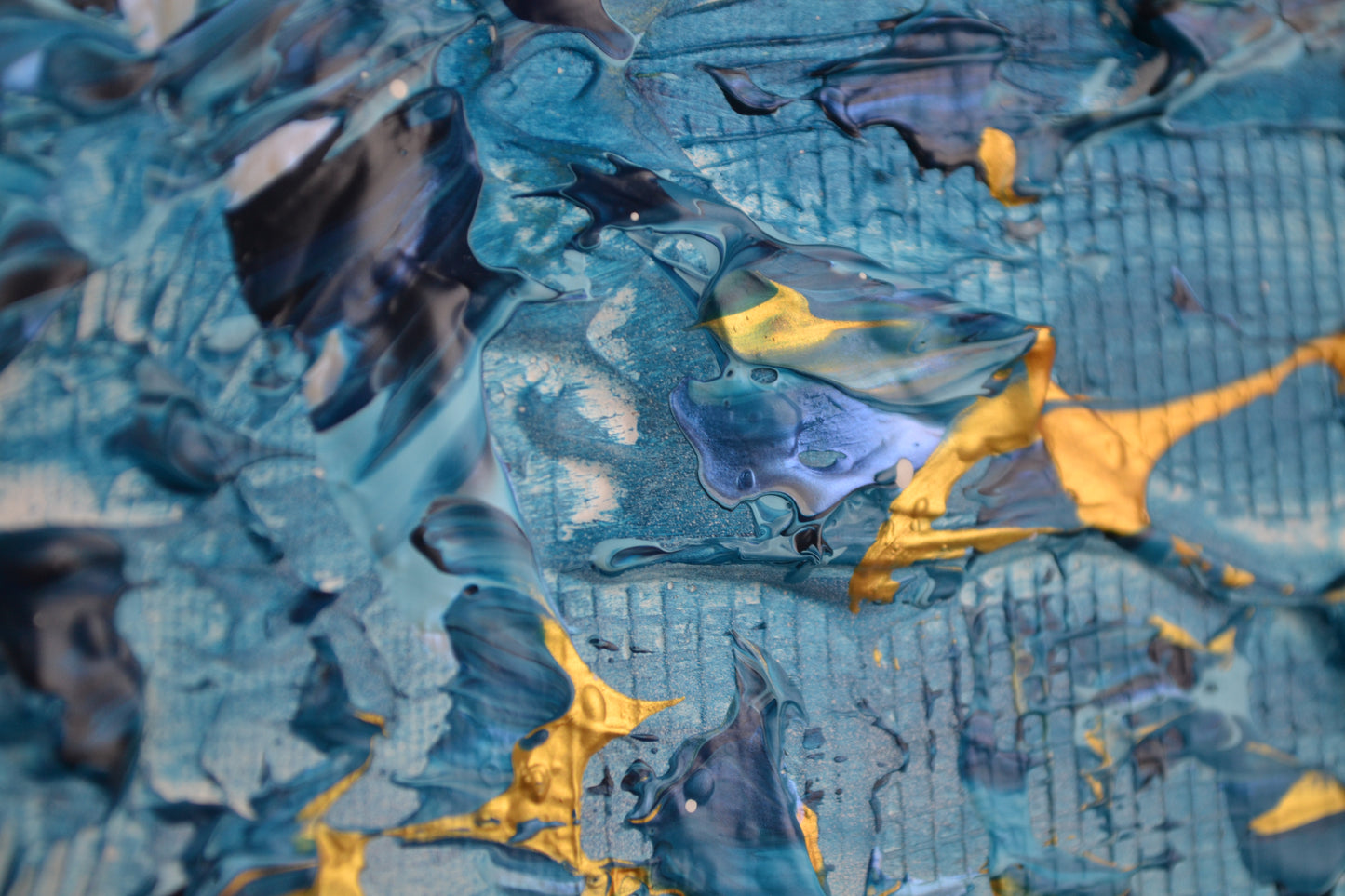 Toile abstraite ''Banc de poissons''