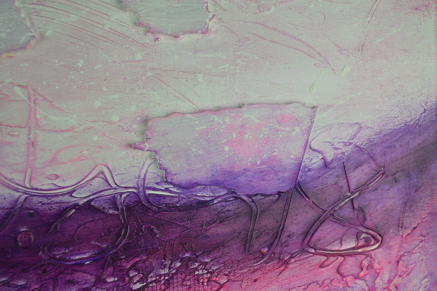 Toile abstraite ''Fais un voeux''