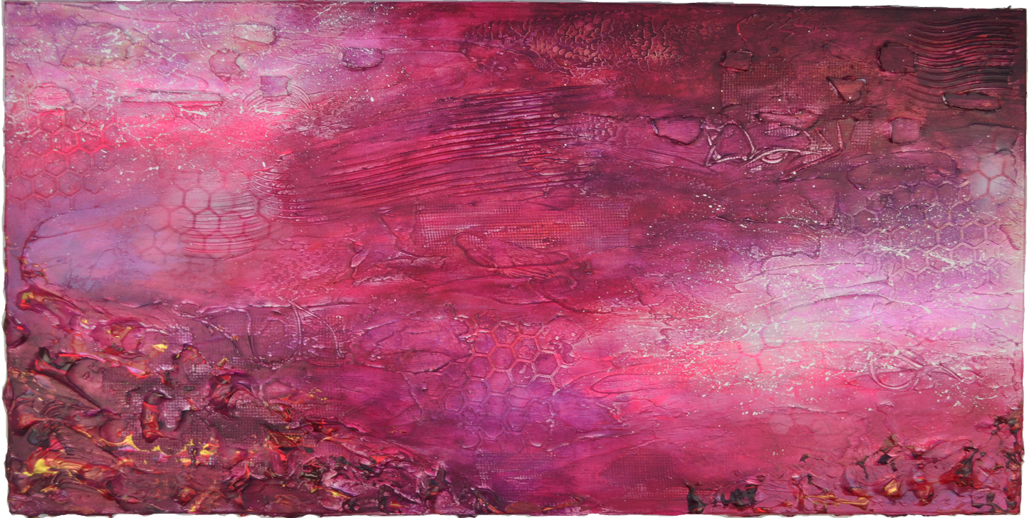 Toile abstraite ''La framboise romantique''