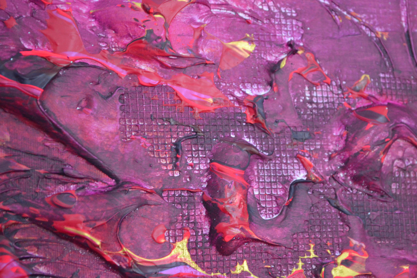 Toile abstraite ''La framboise romantique''