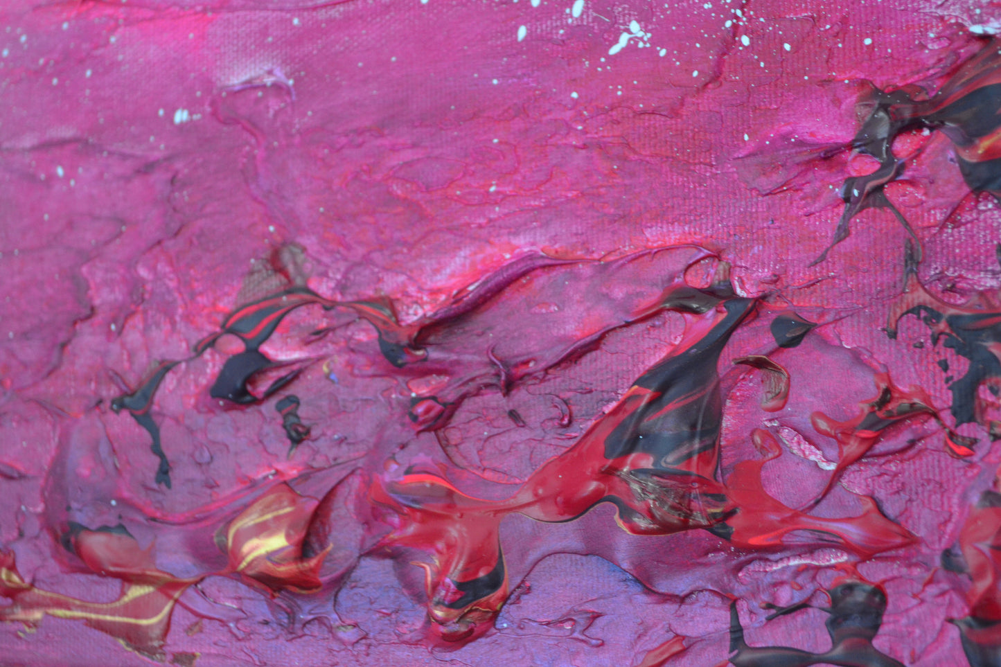 Toile abstraite ''La framboise romantique''