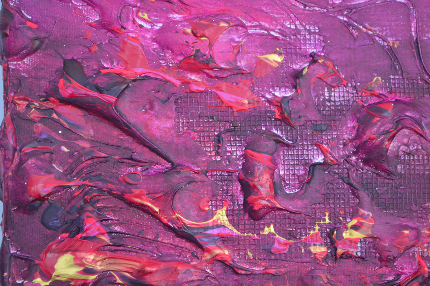 Toile abstraite ''La framboise romantique''