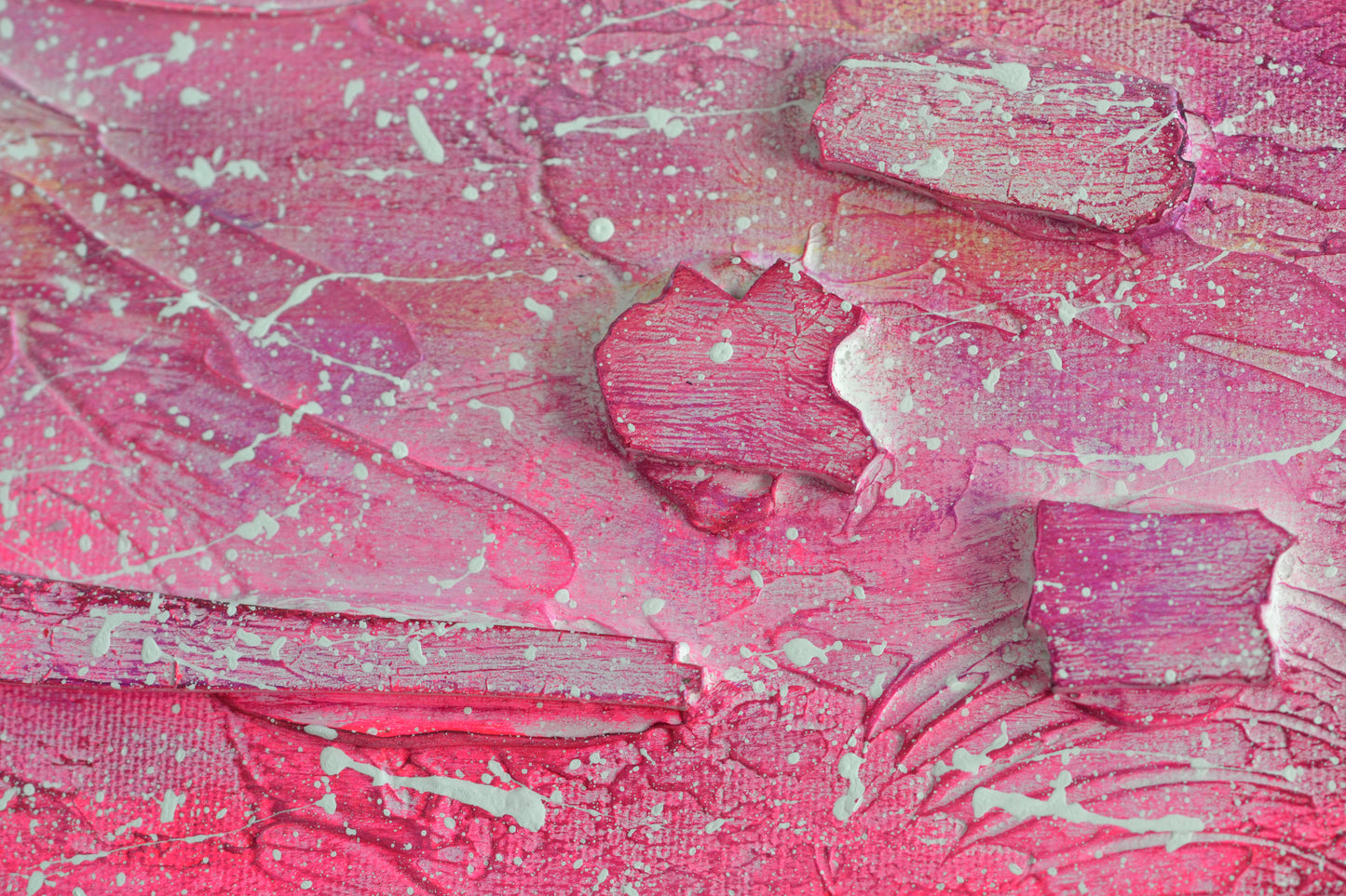 Toile abstraite ''La framboise romantique''