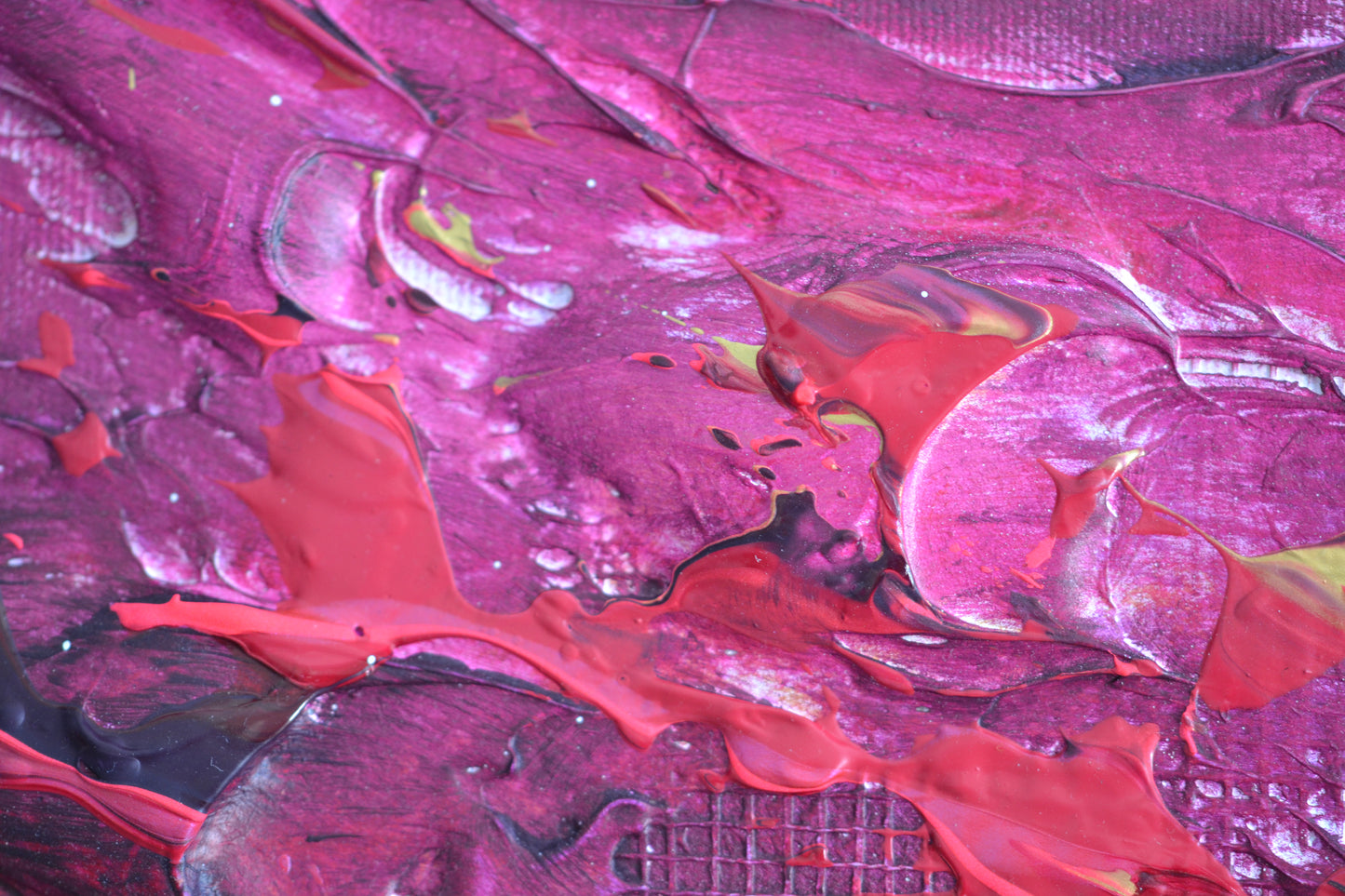 Toile abstraite ''La framboise romantique''