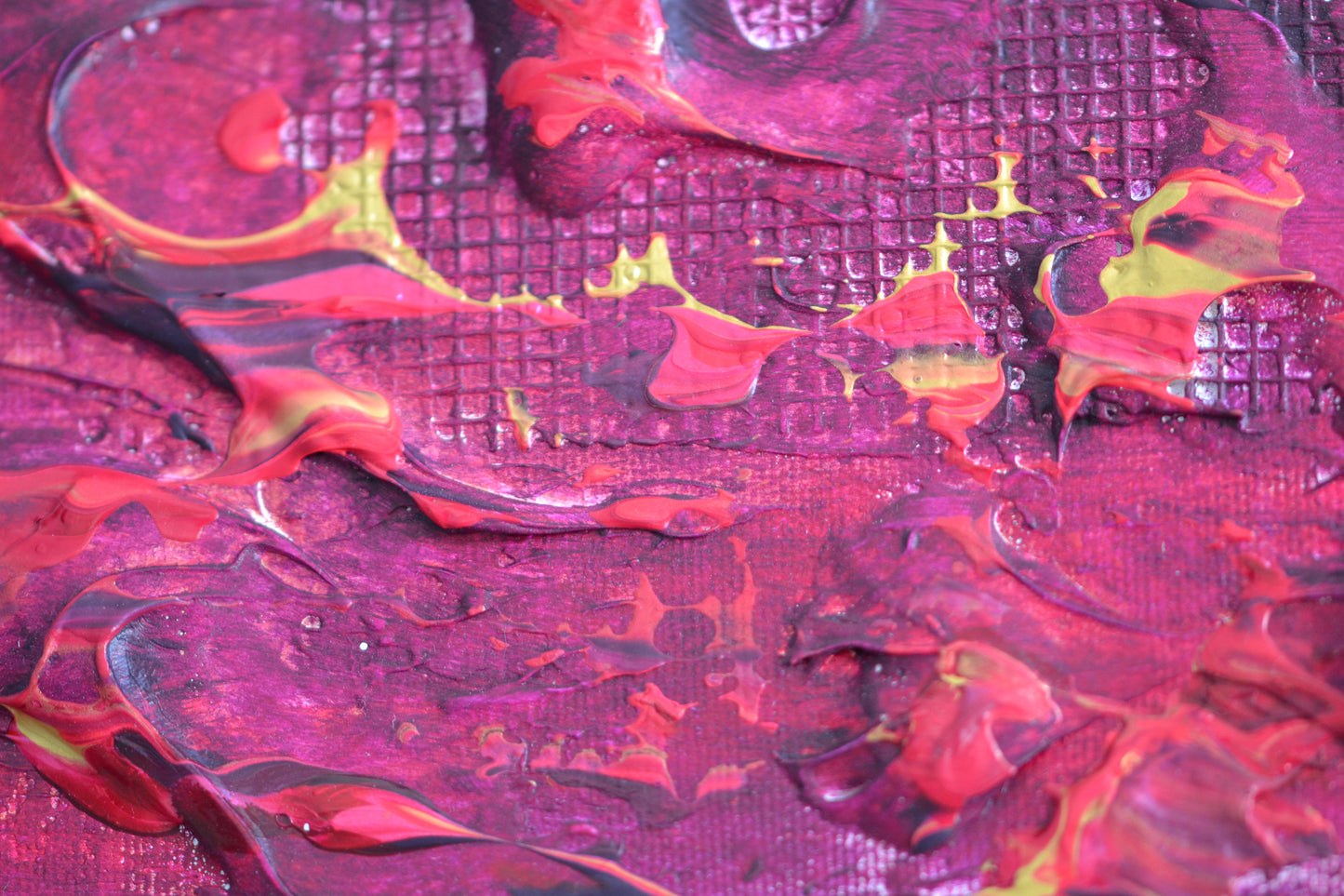 Toile abstraite ''La framboise romantique''