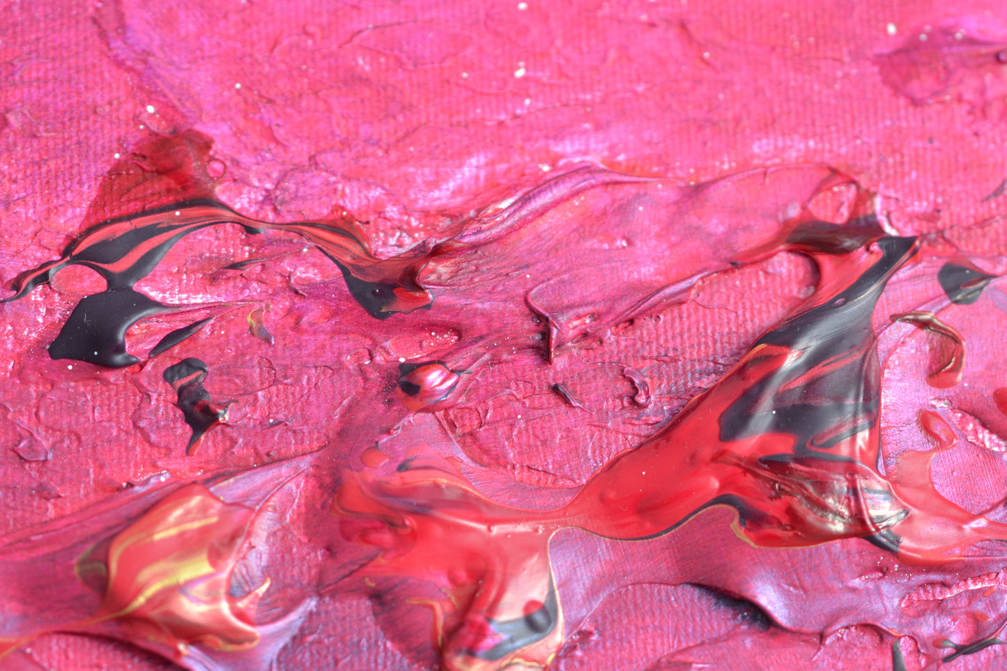 Toile abstraite ''La framboise romantique''