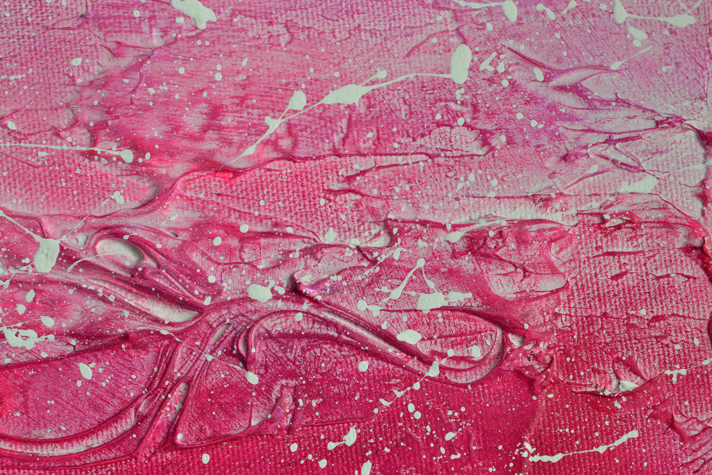 Toile abstraite ''La framboise romantique''