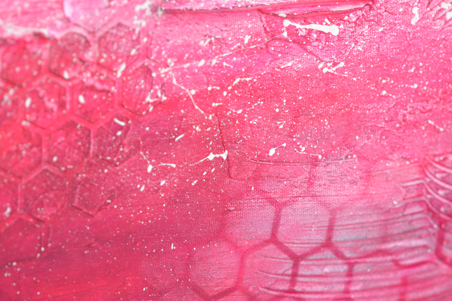 Toile abstraite ''La framboise romantique''