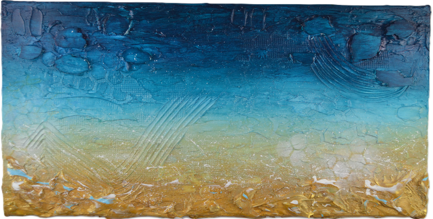 Toile abstraite ''N'oublie pas ta crème solaire''