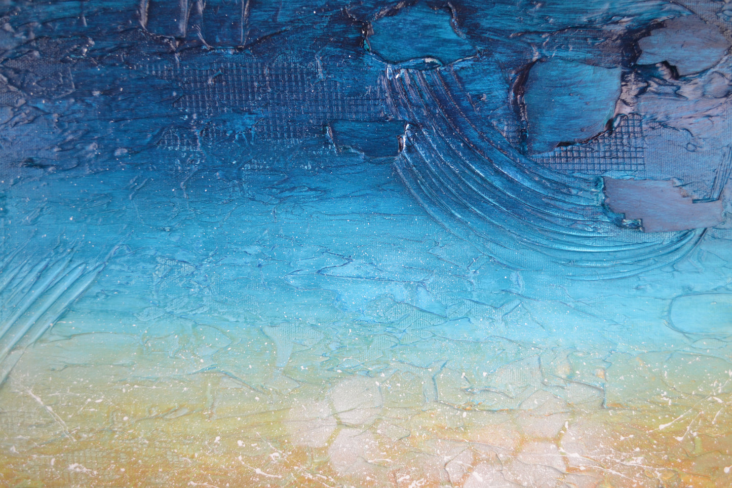 Toile abstraite ''N'oublie pas ta crème solaire''