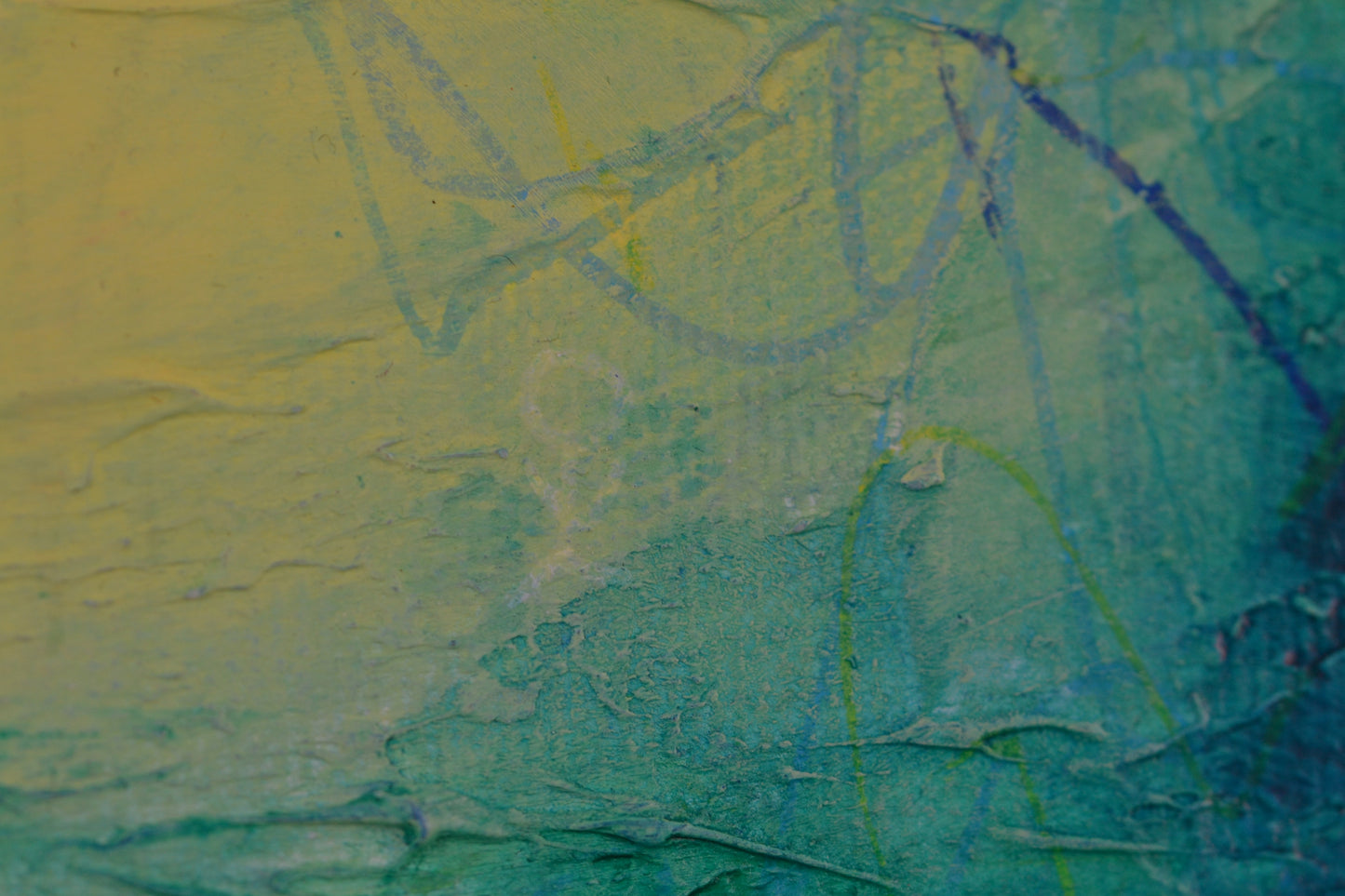 Toile abstraite ''Allons à l'étang !''
