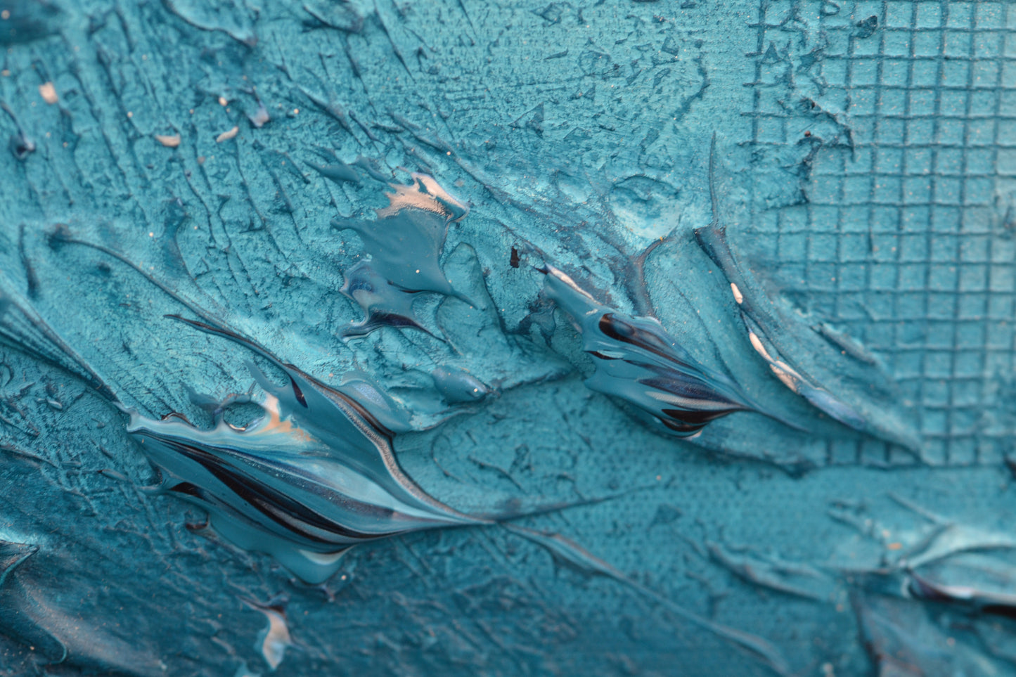 Toile abstraite ''Une lune sous l'eau, vraiment ?!''