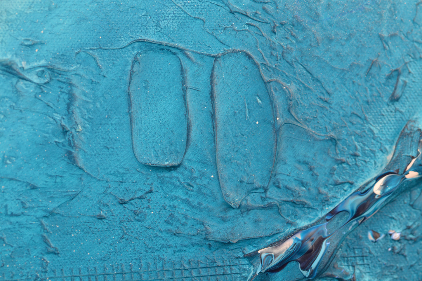Toile abstraite ''Une lune sous l'eau, vraiment ?!''