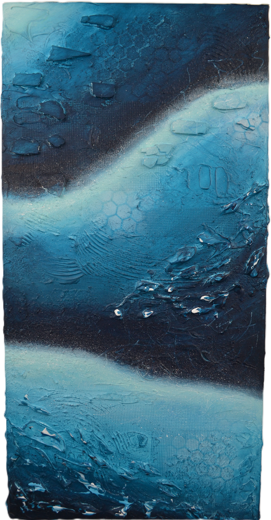 Toile abstraite ''Une lune sous l'eau, vraiment ?!''