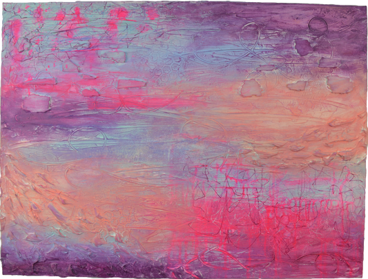 Toile abstraite ''Rose pêche''