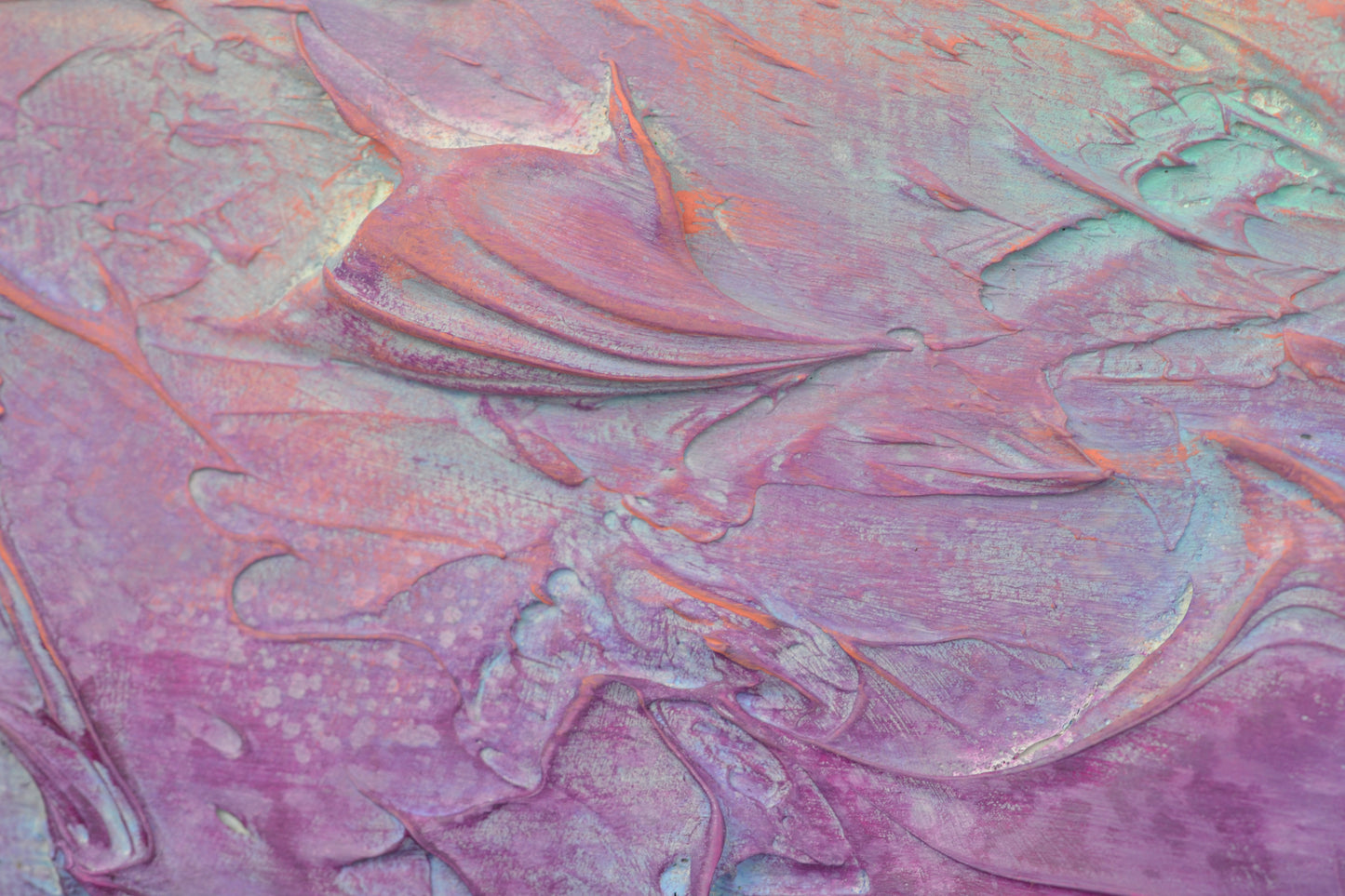 Toile abstraite ''Rose pêche''