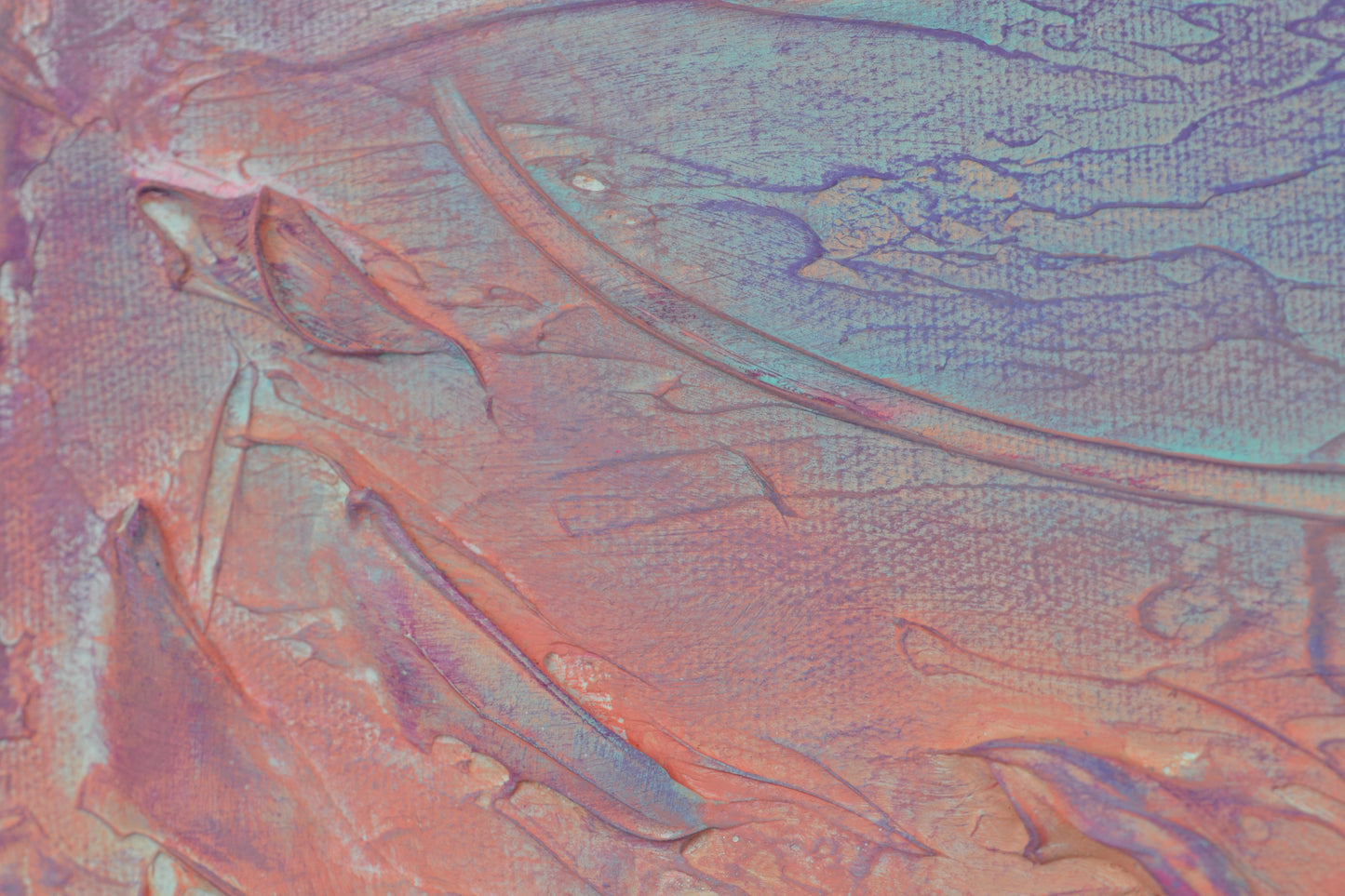 Toile abstraite ''Rose pêche''