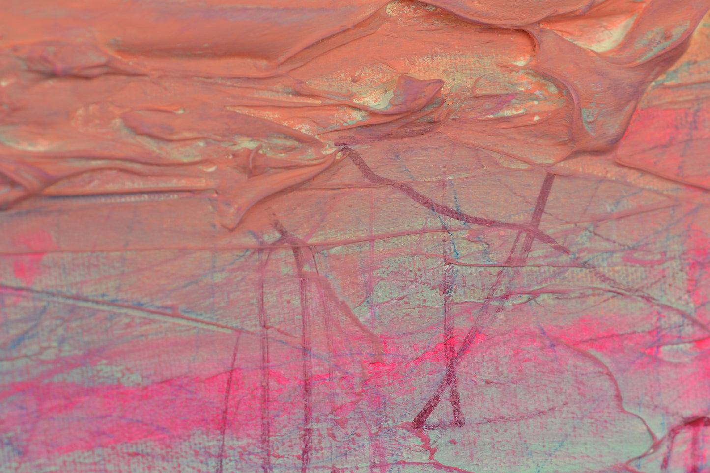 Toile abstraite ''Rose pêche''