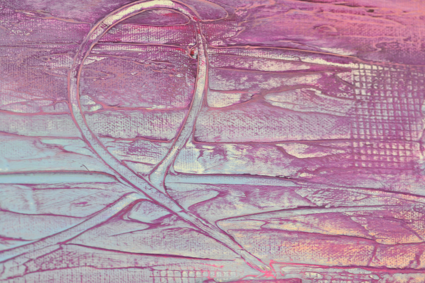 Toile abstraite ''Rose pêche''