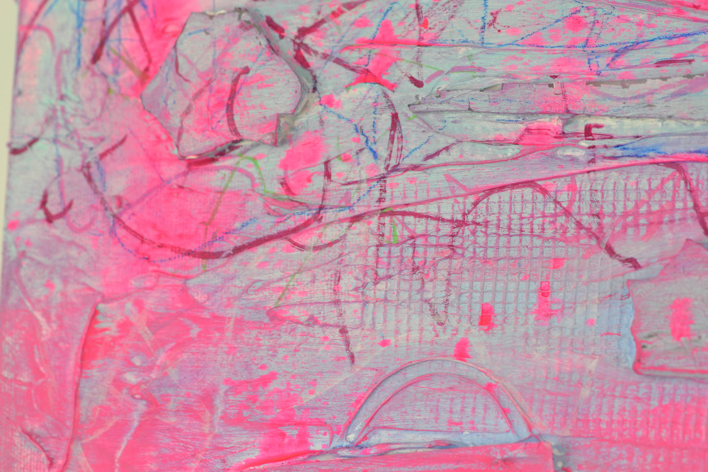 Toile abstraite ''Rose pêche''