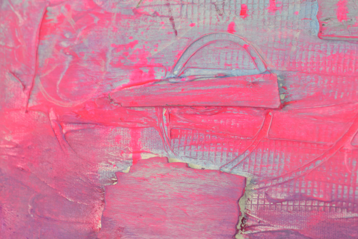 Toile abstraite ''Rose pêche''