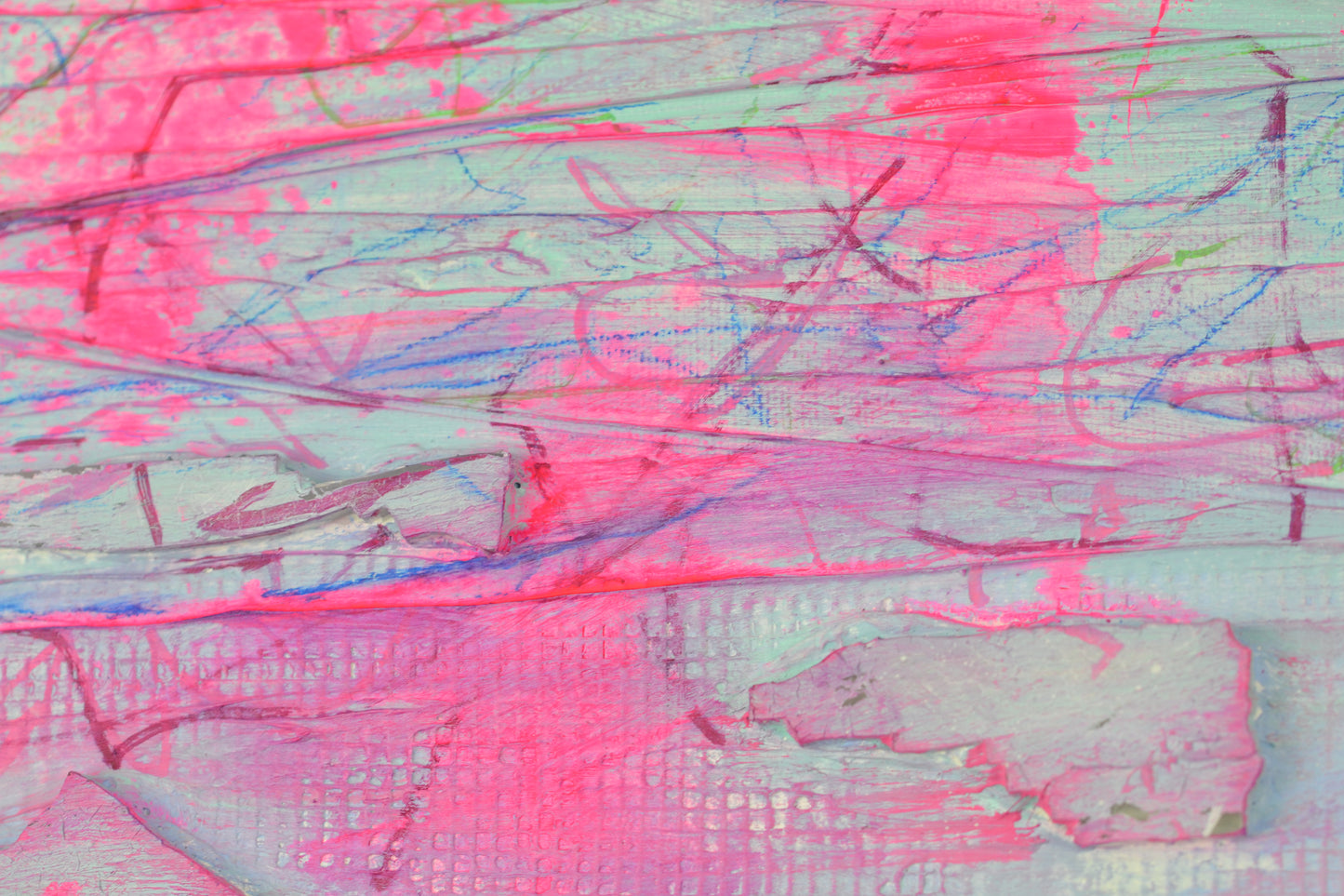 Toile abstraite ''Rose pêche''