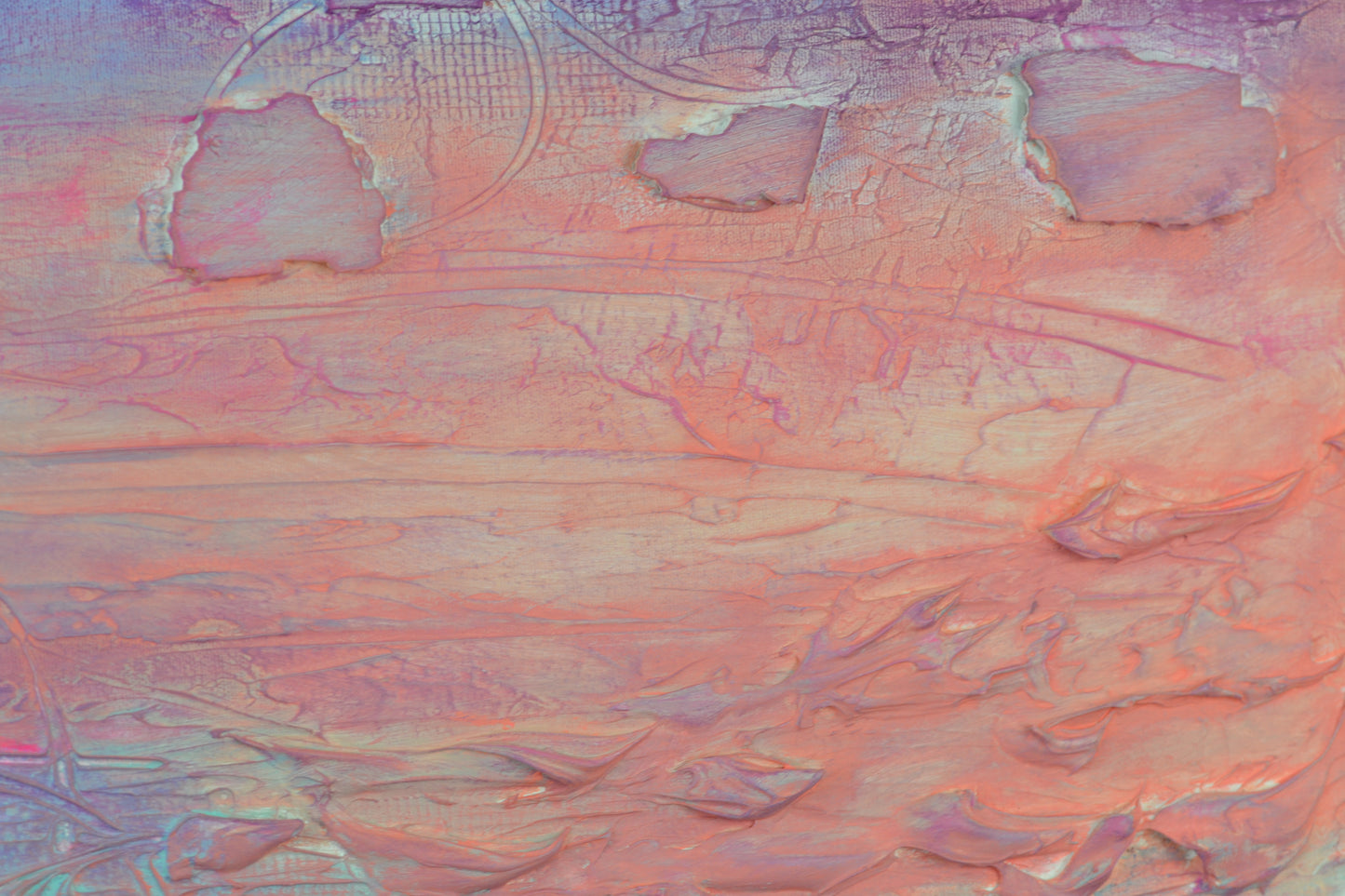 Toile abstraite ''Rose pêche''