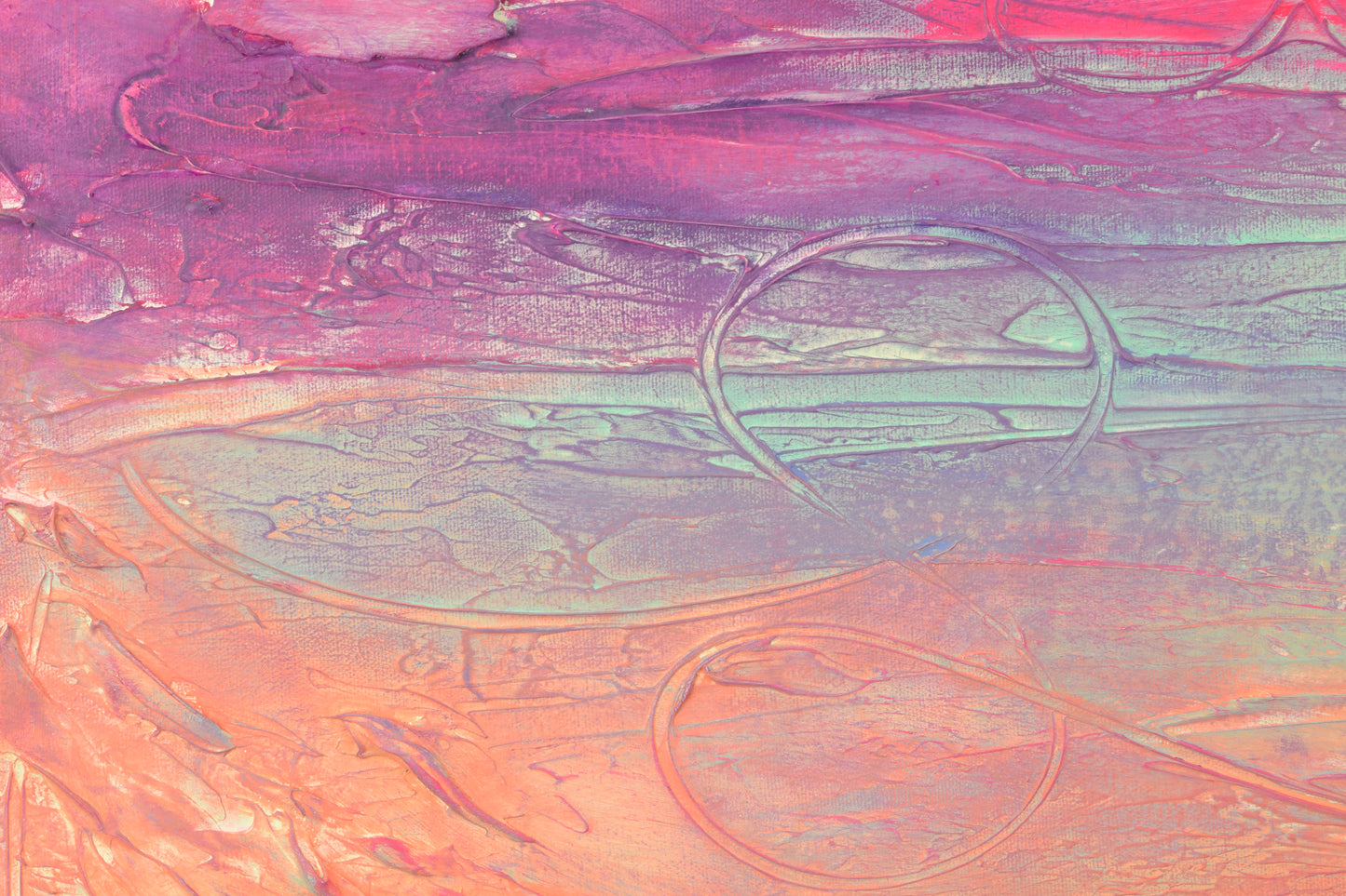 Toile abstraite ''Rose pêche''