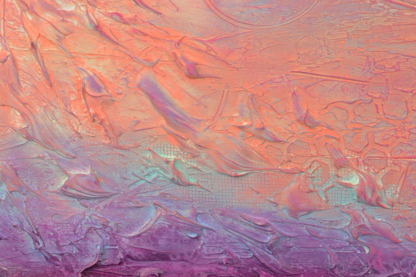 Toile abstraite ''Rose pêche''