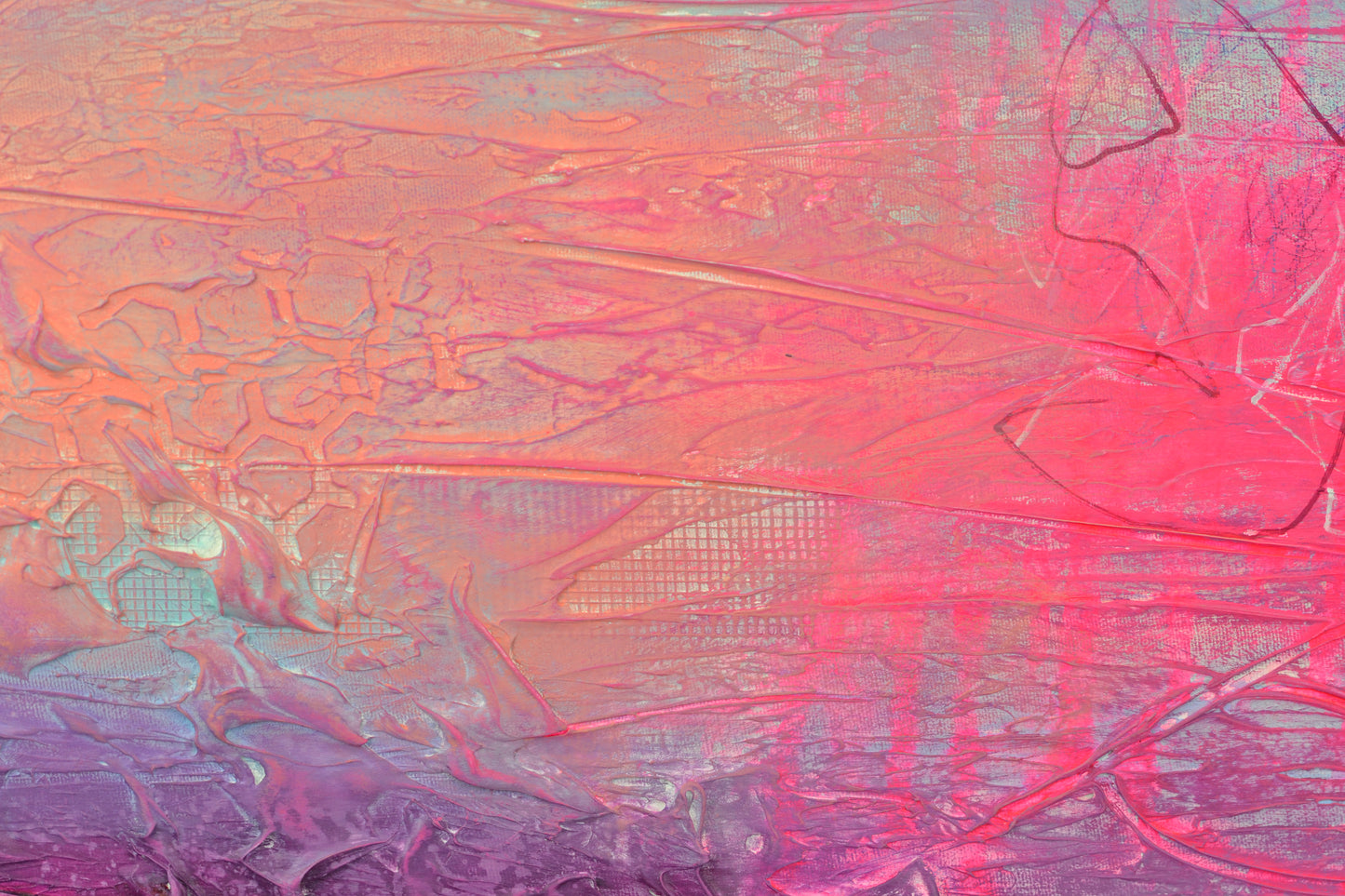 Toile abstraite ''Rose pêche''