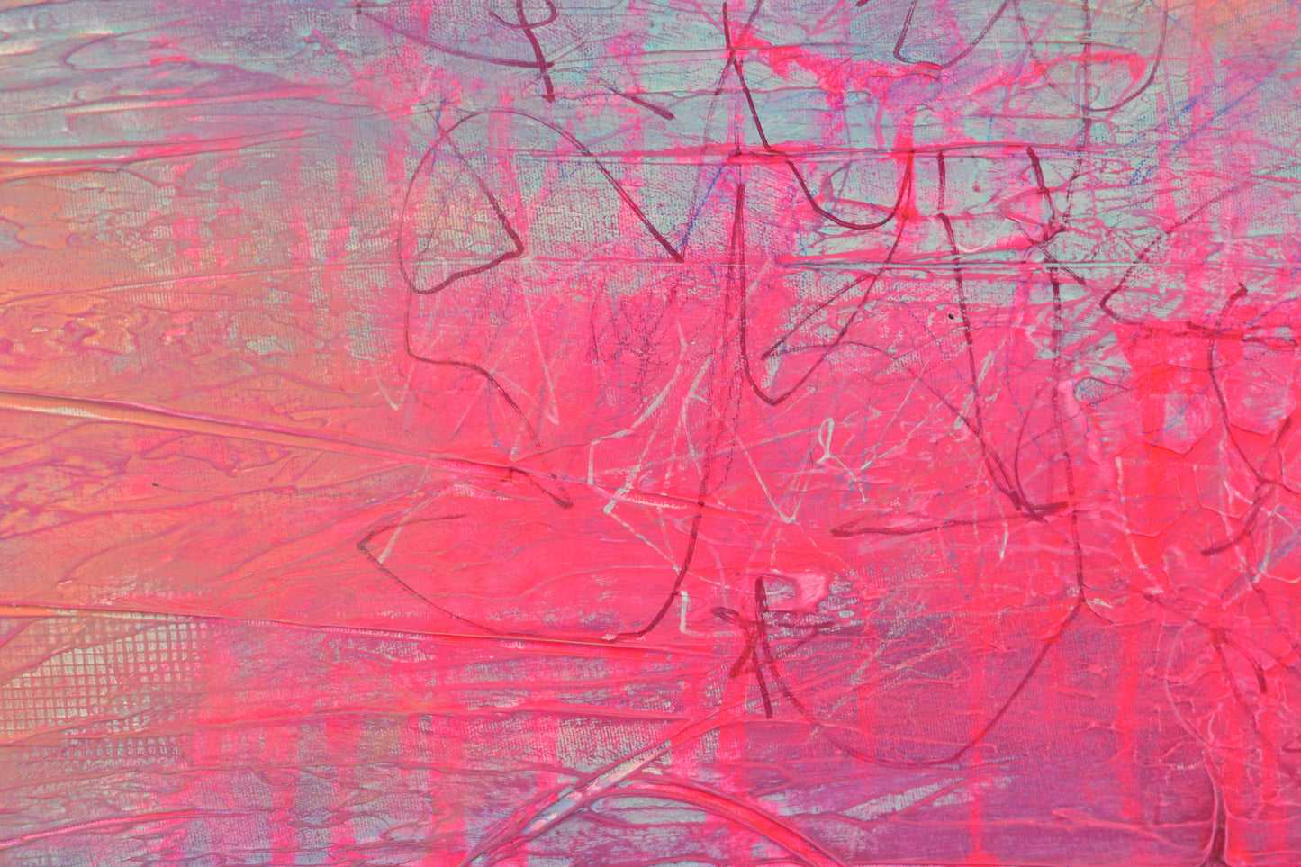 Toile abstraite ''Rose pêche''