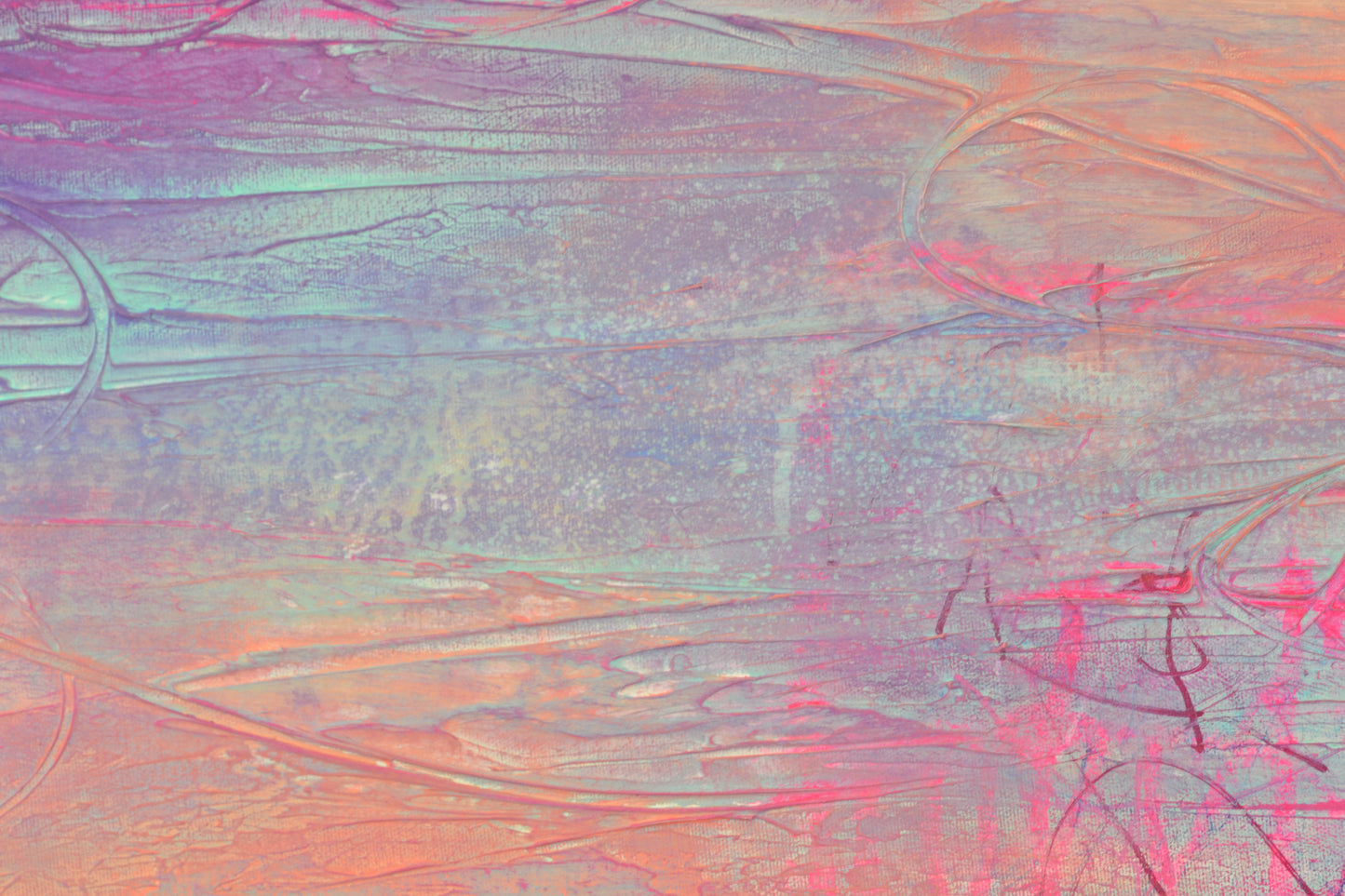 Toile abstraite ''Rose pêche''
