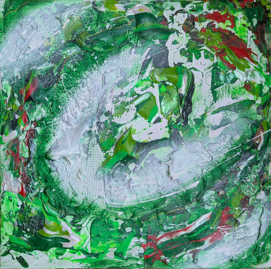 Toile abstraite ''Mon arbre a des pommes''