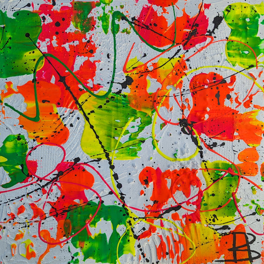 Toile abstraite ''Aurore électrique''