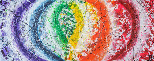 Toile abstraite ''Résonance des couleurs''