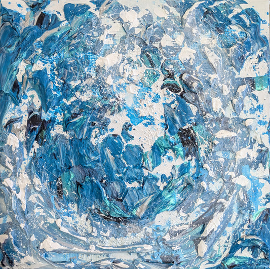 Toile abstraite ''Vague de fraîcheur''