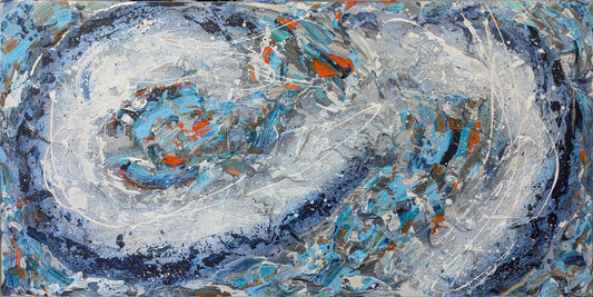 Toile abstraite ''Accroche toi petit poisson''