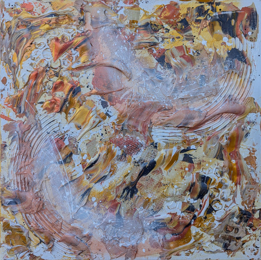 Toile abstraite ''Les deux font la paire''