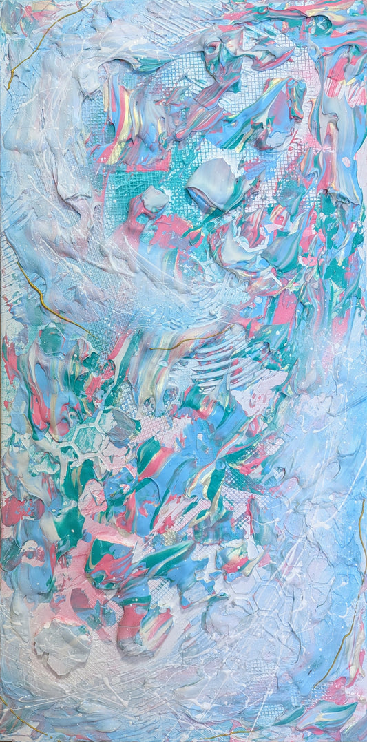 Toile abstraite ''La douceur du pastel''