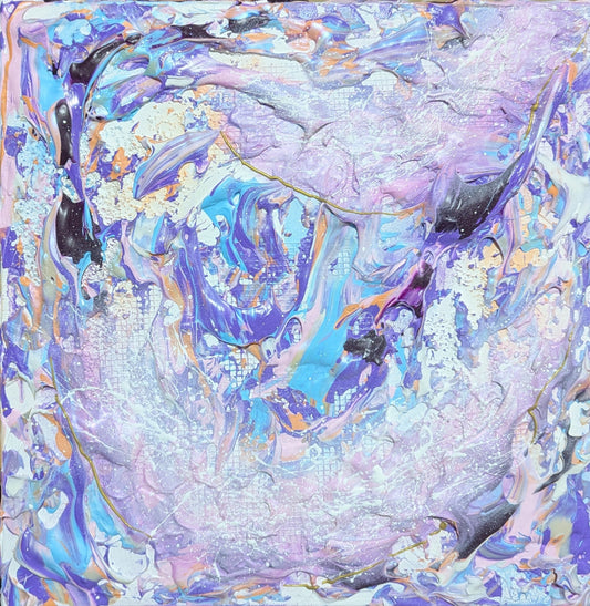 Toile abstraite '' Nage belle baleine''