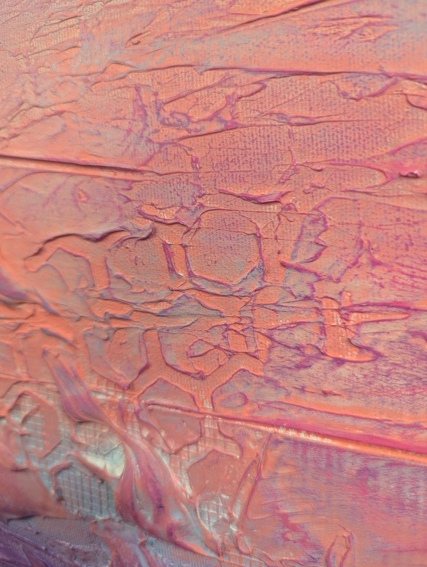 Toile abstraite ''Rose pêche''