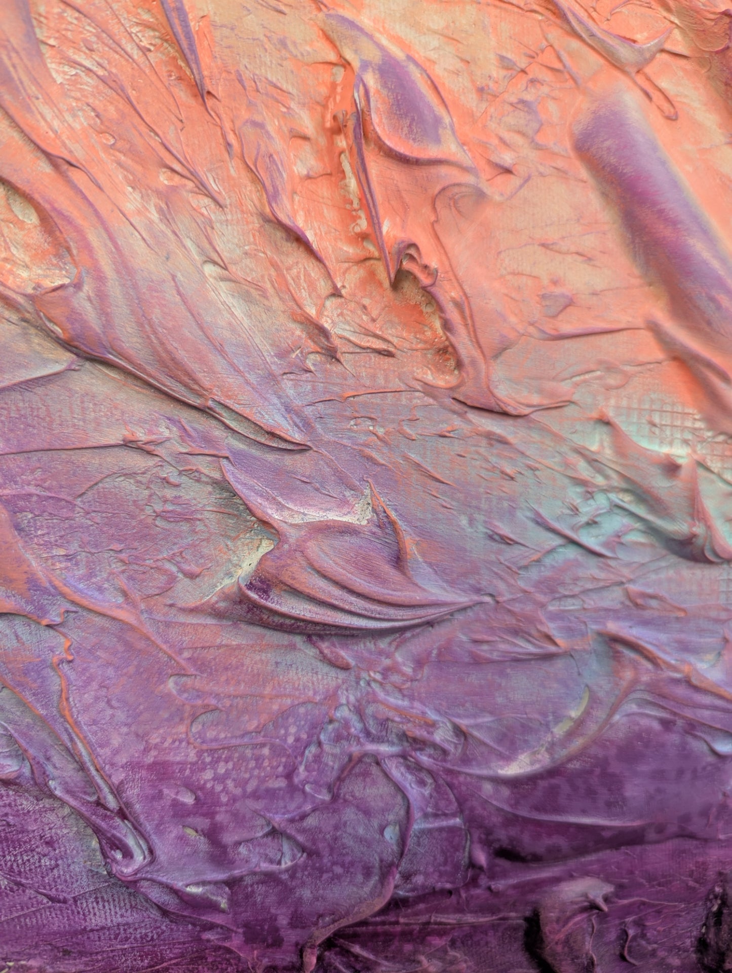 Toile abstraite ''Rose pêche''