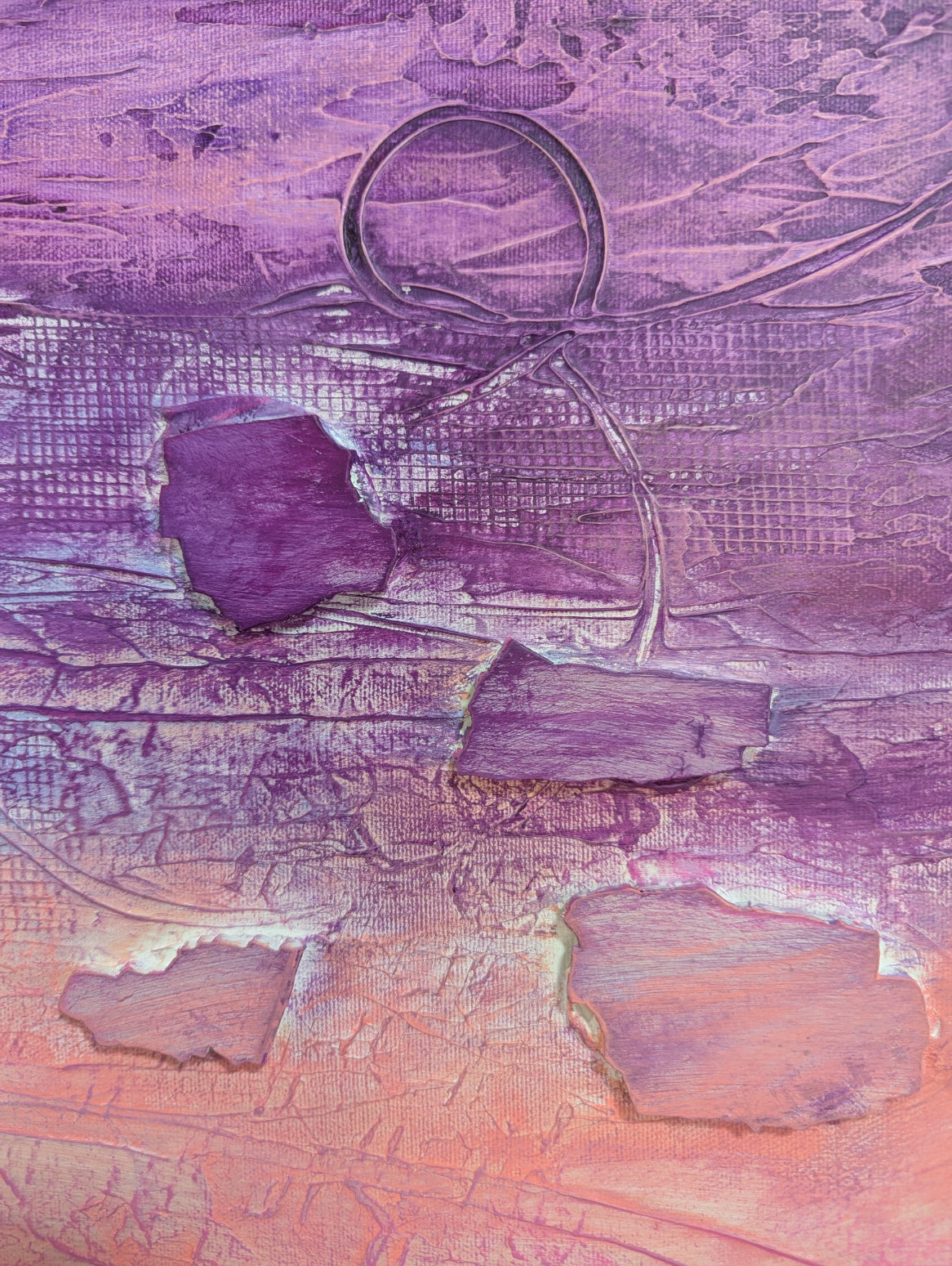 Toile abstraite ''Rose pêche''