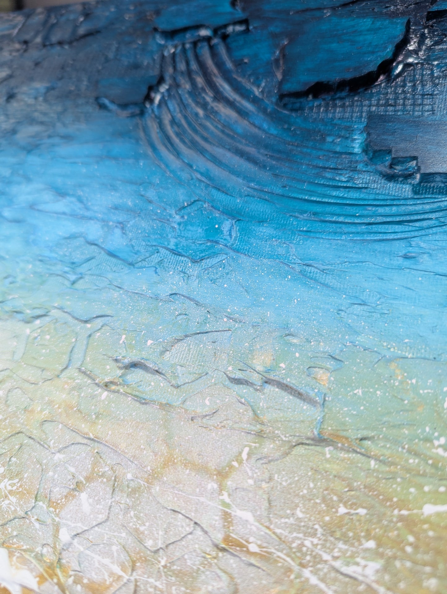 Toile abstraite ''N'oublie pas ta crème solaire''