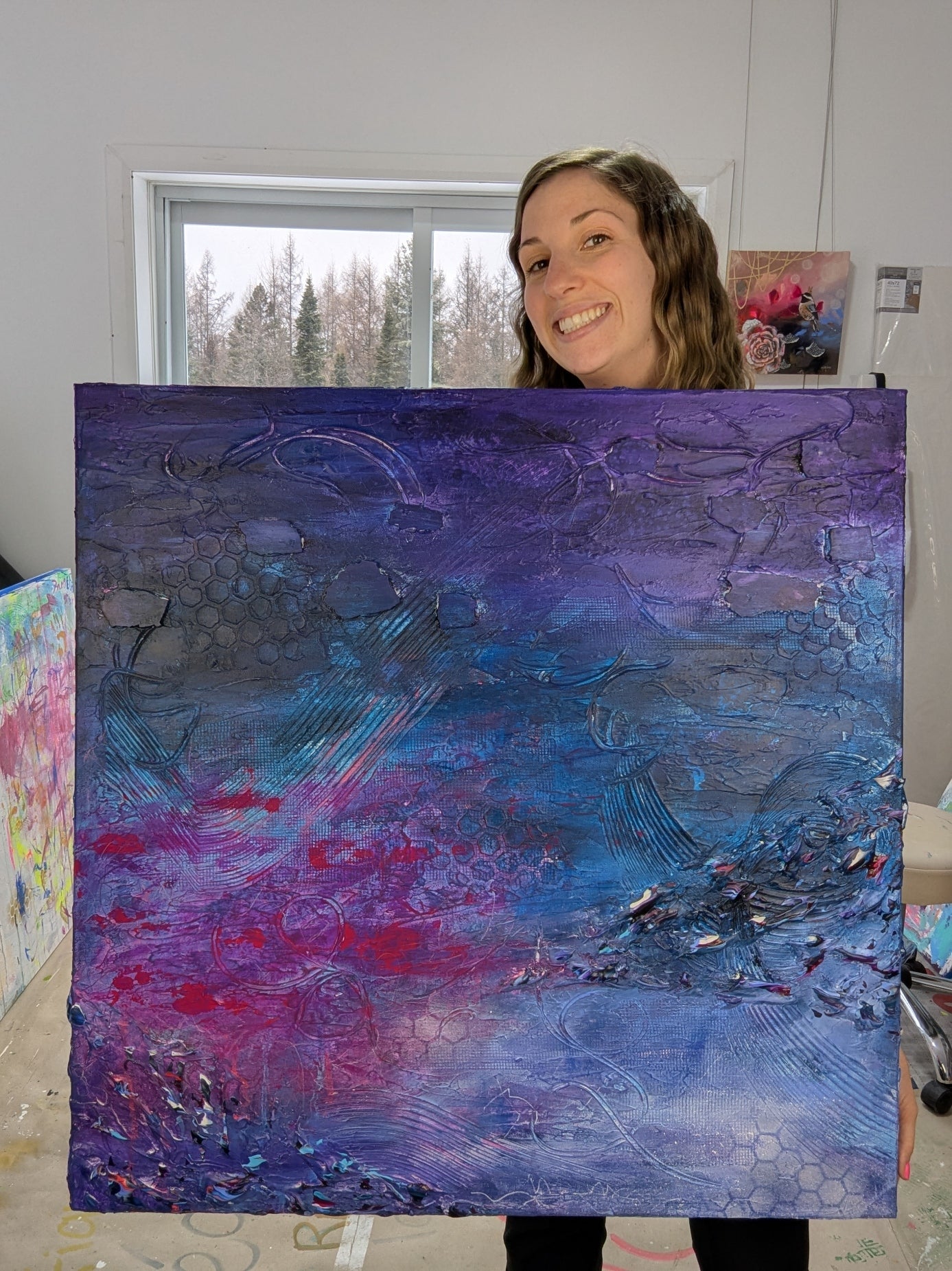 Toile abstraite ''Fais de beaux rêves!''