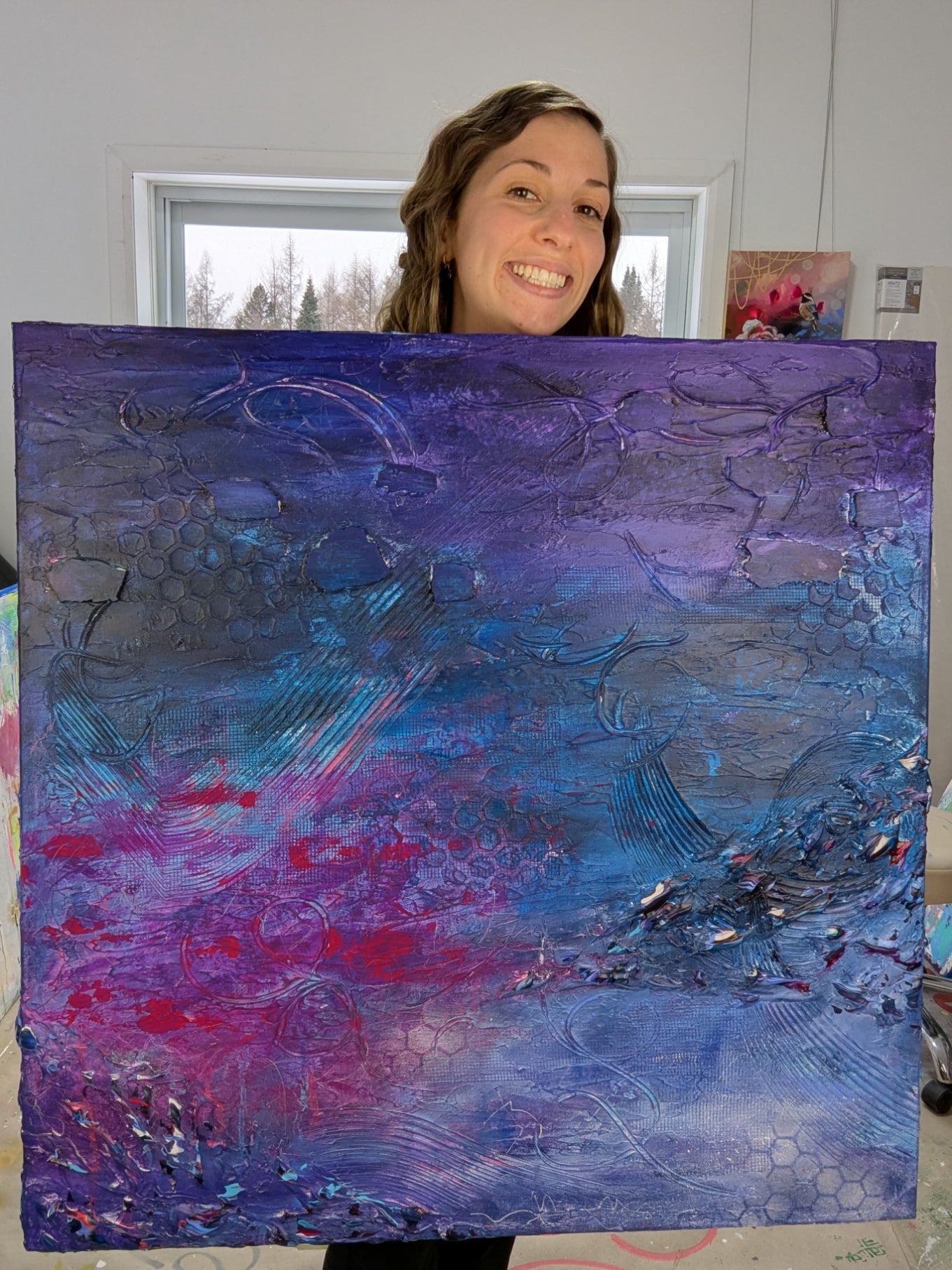 Toile abstraite ''Fais de beaux rêves!''